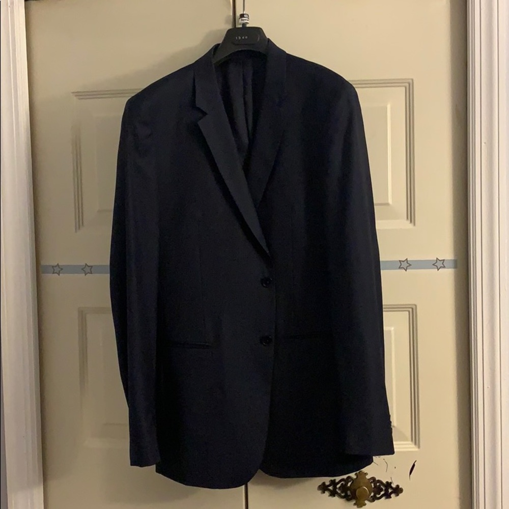 Theory men wool suit blazer & pants, dark navy